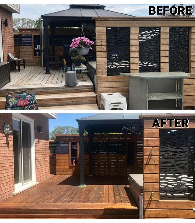 before and after deck stained