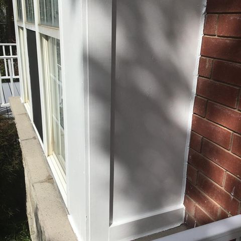 white outdoor window frame
