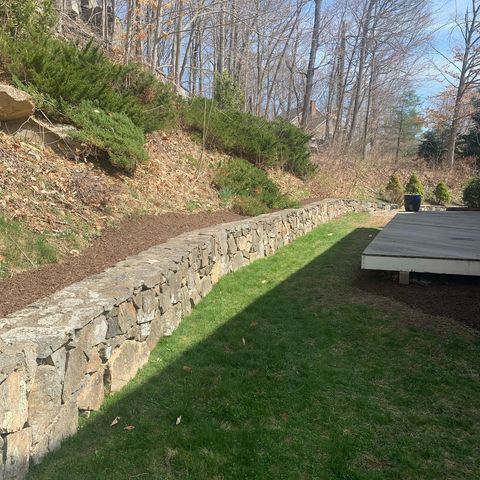 mulch added on hill