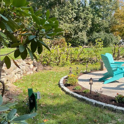 Quick spruce up of some bare mini beds around a new fire pit and patio.