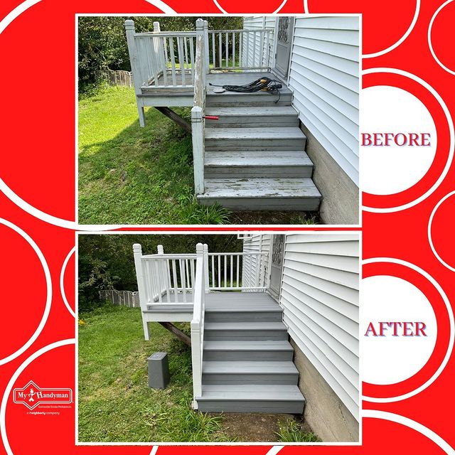 After this past summer it may be time to give your stairs and deck some attention. No time like the present to give them some fresh paint.