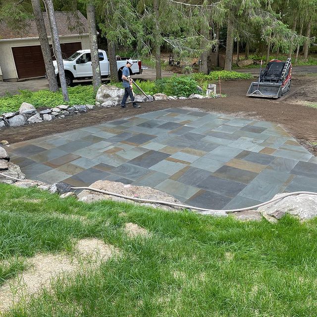 outdoor patio in progress
