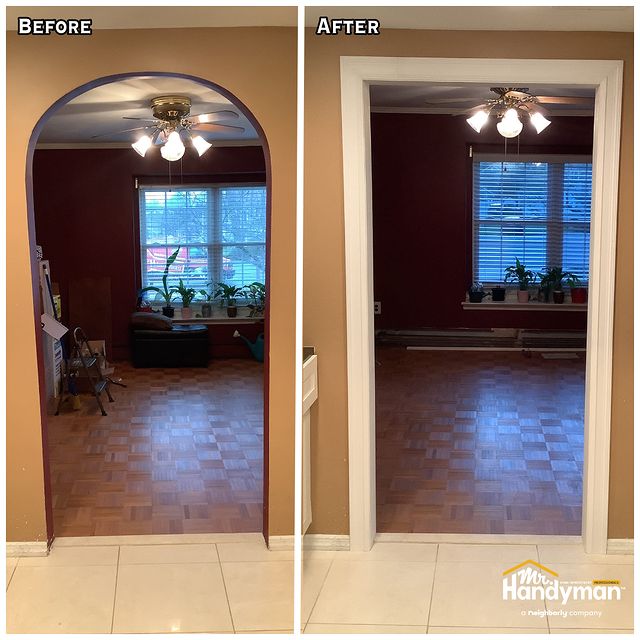 制作一个圆形门框和一个矩形门框。-一个最近完成的项目